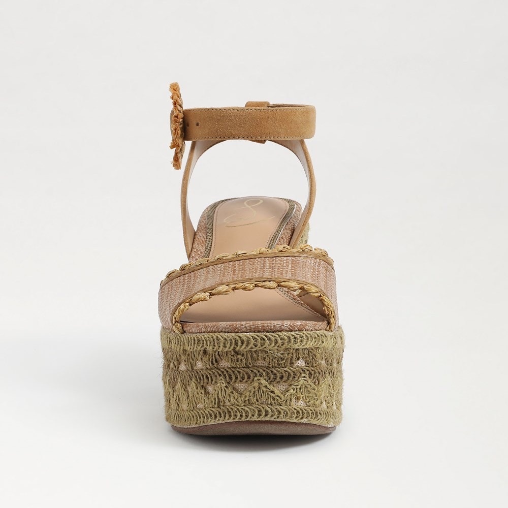 Wedge Platform Sandals in Tan - Picture 4 of 9